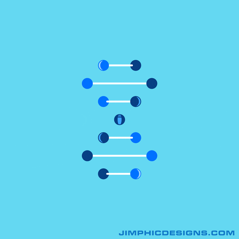 Double Helix DNA rotating GIF animation
