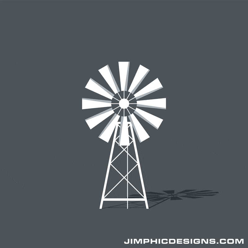 Classic Old Farm Windmill