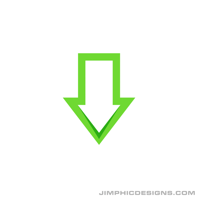 Green Arrow Outline Pointing Down Animation