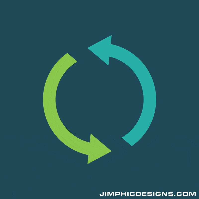 Green Arrows Moving in a Circle Animation download page | Jimphic Designs