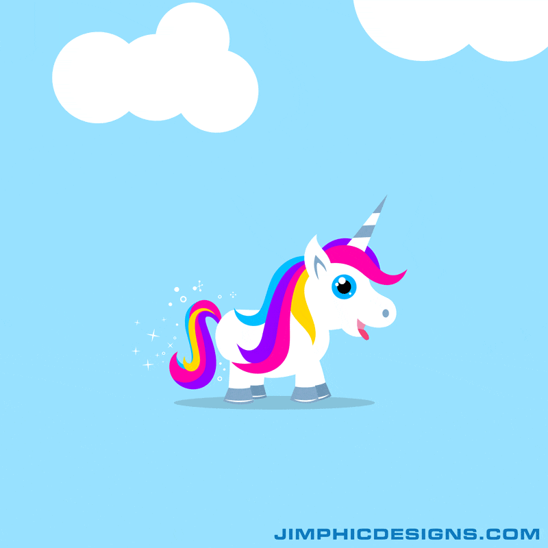 Unicorn Jumping Animation Gif Animation download page | Jimphic Designs