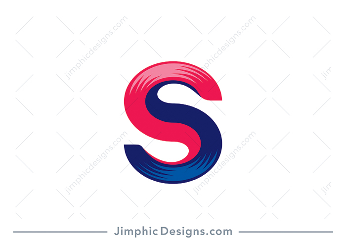 Iconic letter S design are separated into two different parts merging perfectly into each other.