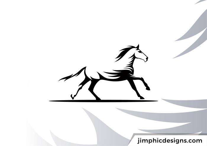 Abstract horse running in the wild.