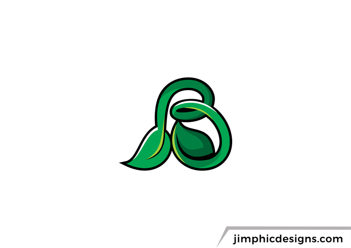 Green plant with leaves shaping the letter B