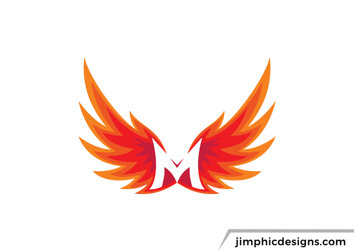 Letter M with wings