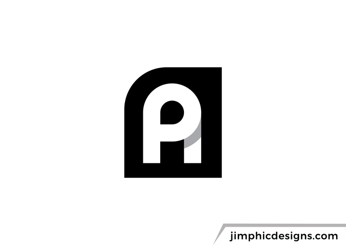 Letter P and letter A overlapping each other