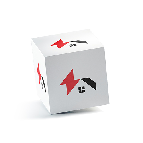 Electric House Logo logo on a 3D square box mockup