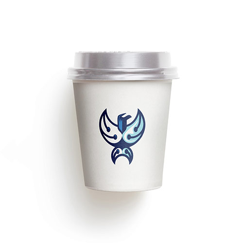Eagle Tech Logo logo on a take-away coffee cup mockup
