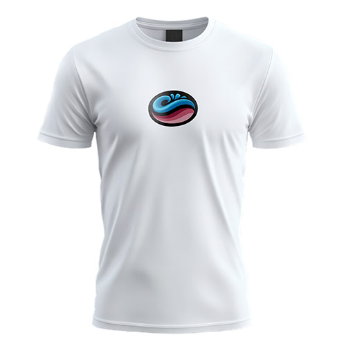 Magic Coffee Logo logo on a white t-shirt mockup