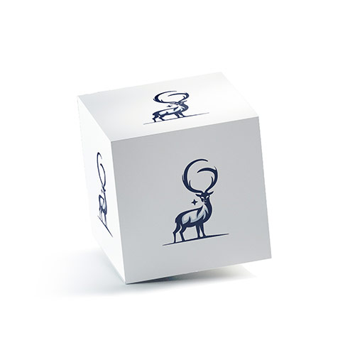 G Deer Logo logo on a 3D square box mockup