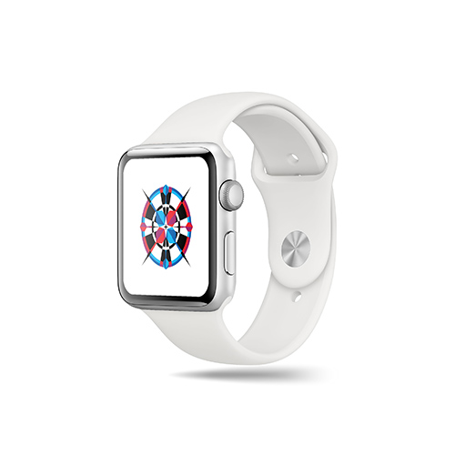 Star Darts Logo logo on a smart watch mockup