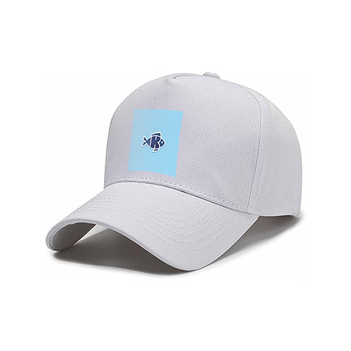 Letter K Fish Logo logo on a cap mockup