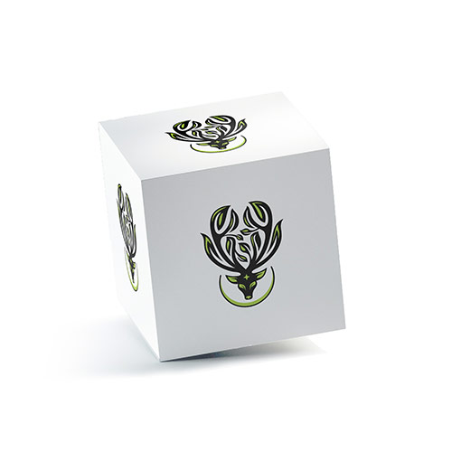 Nature Deer Logo logo on a 3D square box mockup