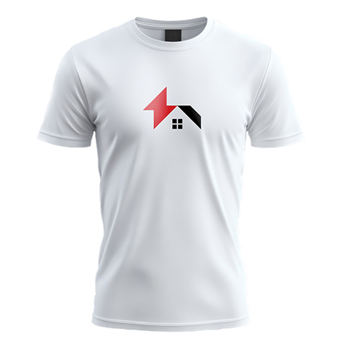 Electric House Logo logo on a white t-shirt mockup