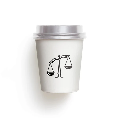 Law Hands Logo logo on a take-away coffee cup mockup