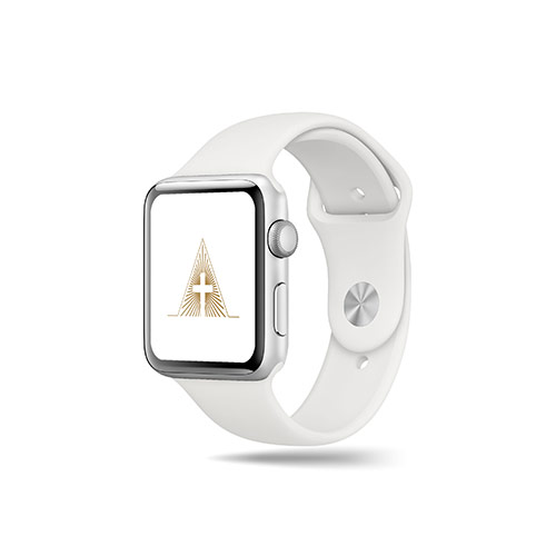 Letter A Cross Logo logo on a smart watch mockup