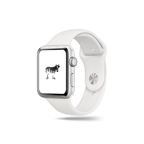 Cow Logo logo on a smart watch mockup
