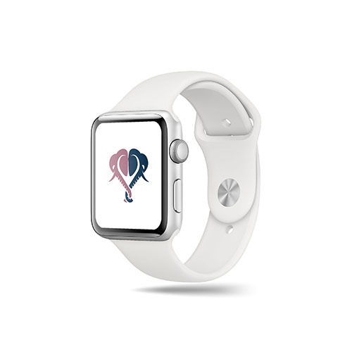 Elephant Heart Logo logo on a smart watch mockup