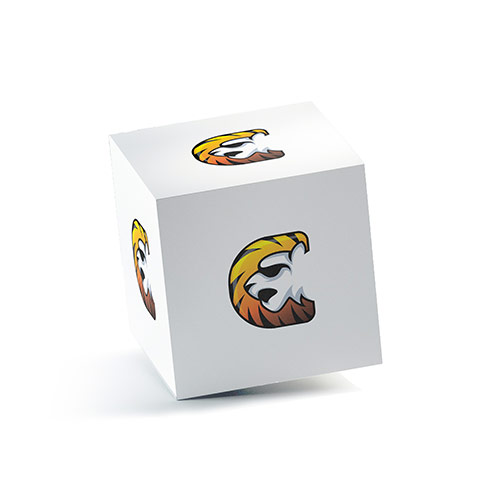 Tiger C Logo logo on a 3D square box mockup