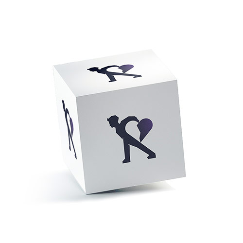 Carrying Heart Logo logo on a 3D square box mockup
