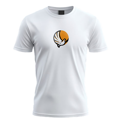 Bird Logo logo on a white t-shirt mockup