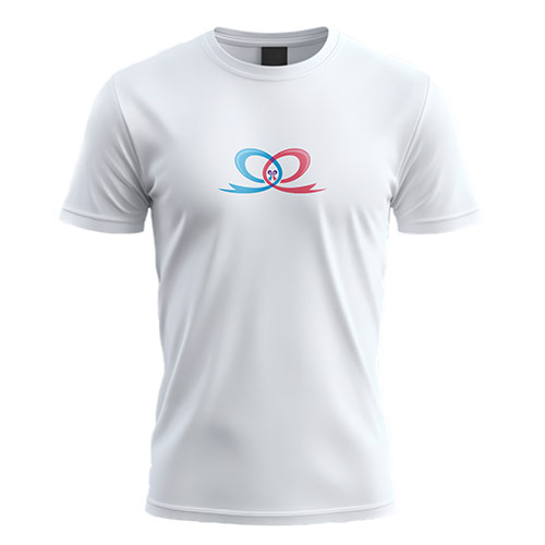 ea Ribbon Logo logo on a white t-shirt mockup