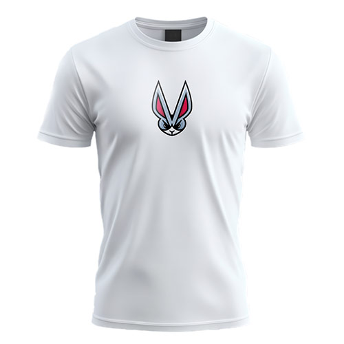 Rabbit Logo logo on a white t-shirt mockup