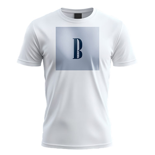 B Knife Logo logo on a white t-shirt mockup