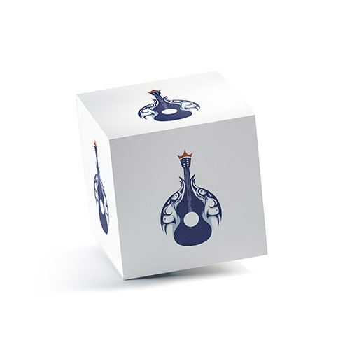Naked Music Logo logo on a 3D square box mockup