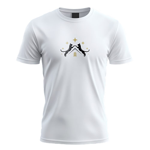 Cat House Logo logo on a white t-shirt mockup