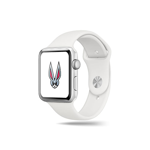 Rabbit Logo logo on a smart watch mockup