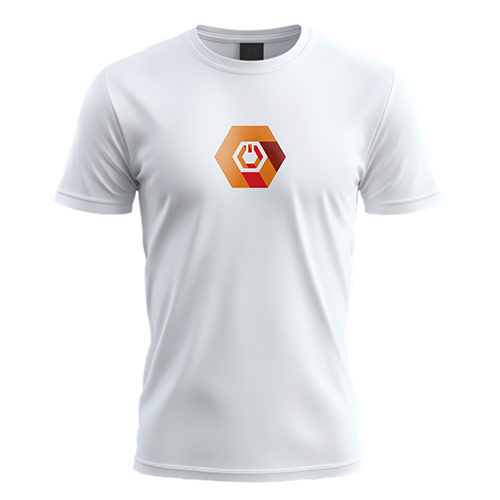 Power Logo logo on a white t-shirt mockup