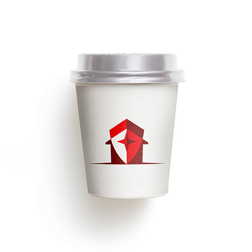 Home Security Logo logo on a take-away coffee cup mockup