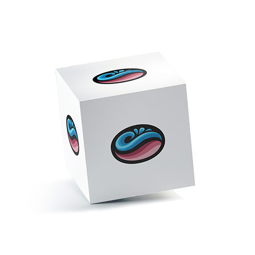 Magic Coffee Logo logo on a 3D square box mockup