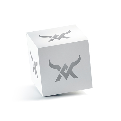 Letter A Silver Bull Logo logo on a 3D square box mockup