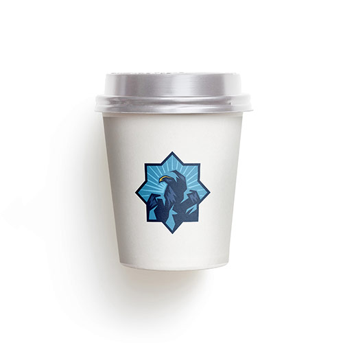 Eagle Mountain Logo logo on a take-away coffee cup mockup