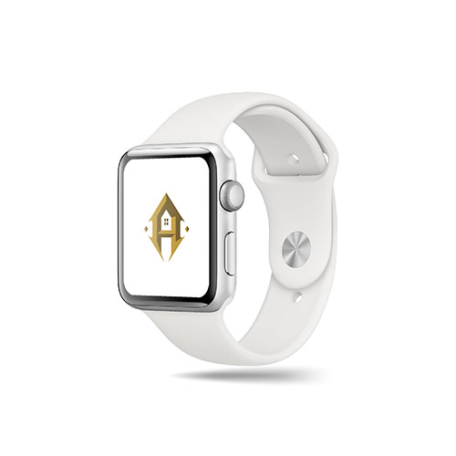 Letter A House Logo logo on a smart watch mockup