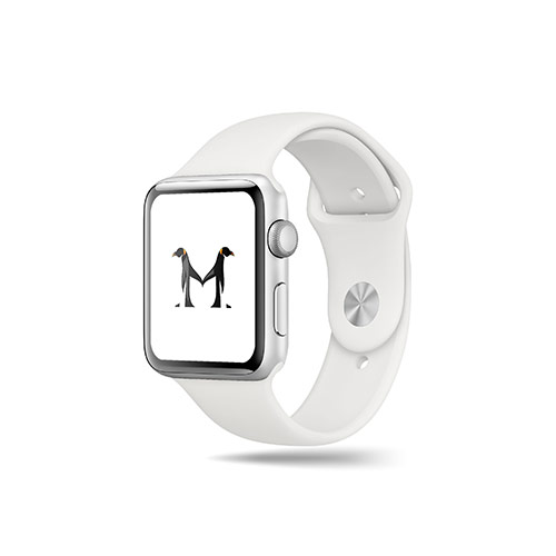 M Penguin Logo logo on a smart watch mockup