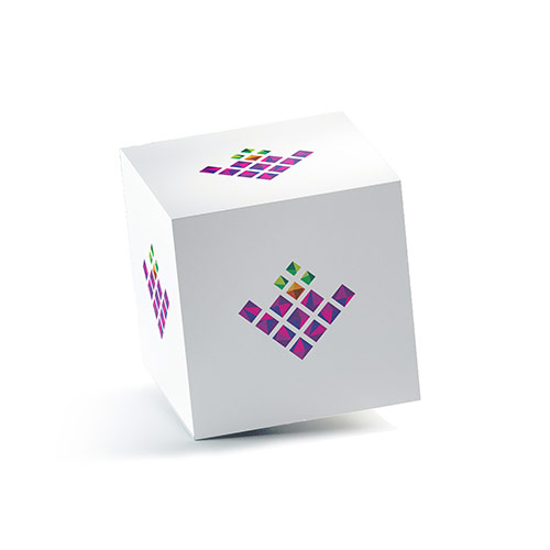 Diamond Grapes Logo logo on a 3D square box mockup