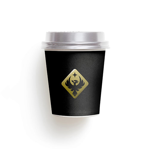 Phoenix Logo logo on a take-away coffee cup mockup