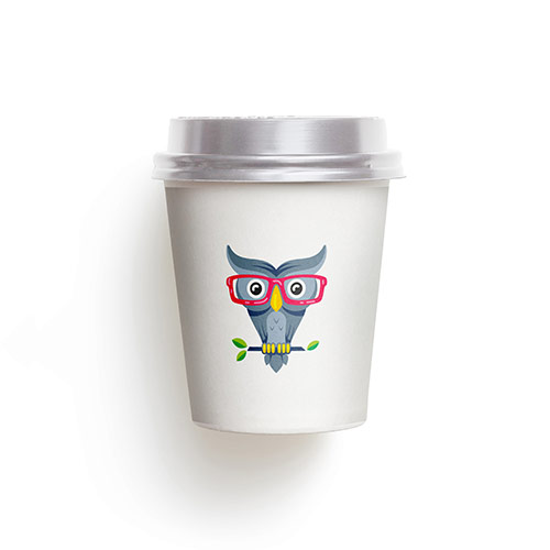 Smart Owl Logo logo on a take-away coffee cup mockup
