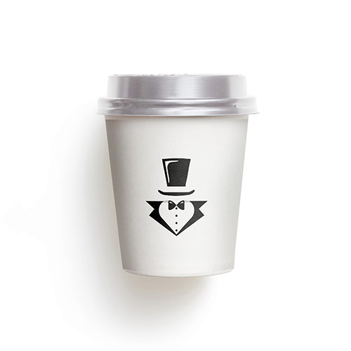 Formal Heart Logo logo on a take-away coffee cup mockup