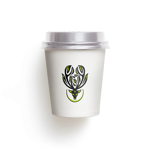 Nature Deer Logo logo on a take-away coffee cup mockup