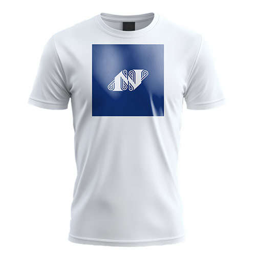 Letter N Drops Logo logo on a white t-shirt mockup