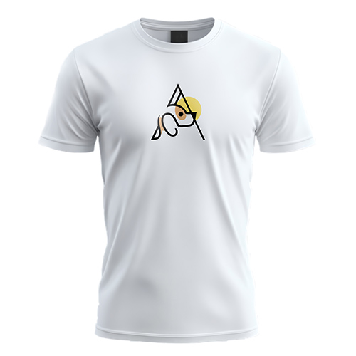 Letter A Dog Logo logo on a white t-shirt mockup