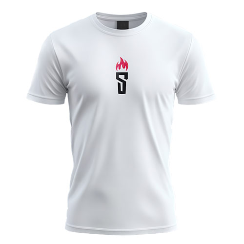 S Torch Logo logo on a white t-shirt mockup