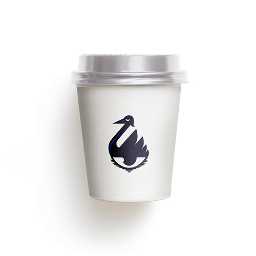 Swan Eye Logo logo on a take-away coffee cup mockup