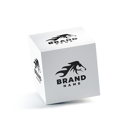 Horse Logo logo on a 3D square box mockup