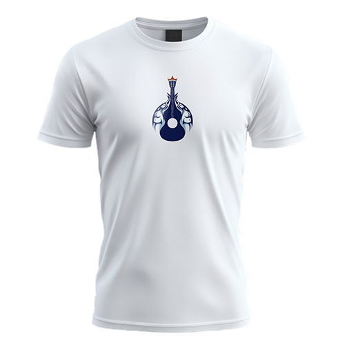 Naked Music Logo logo on a white t-shirt mockup