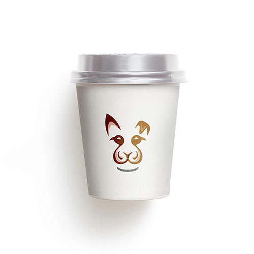 Bird Dog Logo logo on a take-away coffee cup mockup
